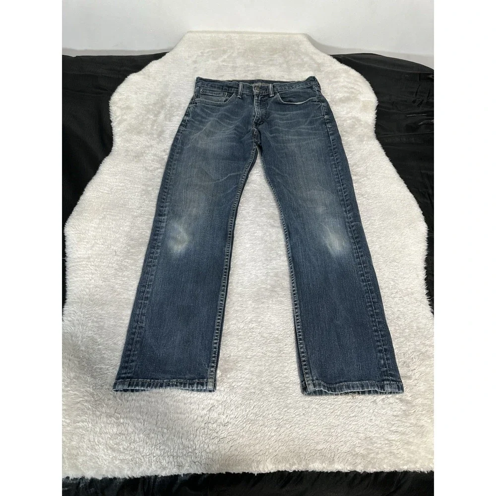 Levis 505 Mens Blue Straight Jeans Size 32x30 Cotton Denim Pants